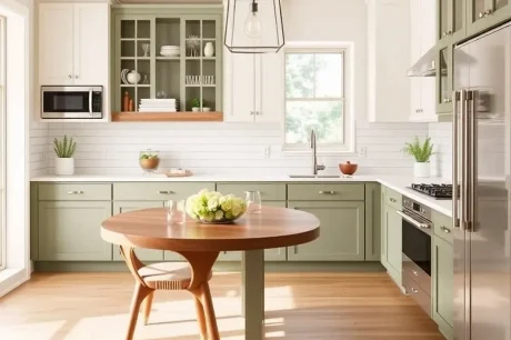 Blending Modern Simplicity with Classic Warmth The Sage & Cream Transitional Kitchen